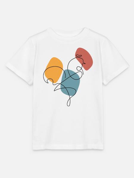 Lineart Hahn mit Farbunterlegung - Stanley/Stella Kinder T-Shirt MINI CREATOR  - Weiß