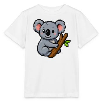 Pixel koala on a branch – retro forest motif - Stanley/Stella MINI CREATOR Kids’ T-Shirt - white - Front - Maike (125cm)