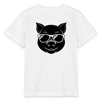 Pig in Sunglasses - Stanley/Stella MINI CREATOR Kids’ T-Shirt - white - Front - Maike (125cm)