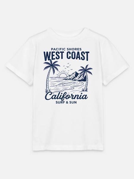 West Coast California Surf Vintage - Stanley/Stella Kinder T-Shirt MINI CREATOR - Weiß