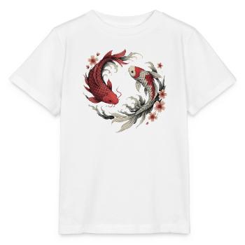 Koi Fish Harmony - Stanley/Stella MINI CREATOR Kids’ T-Shirt - white - Front - Maike (125cm)