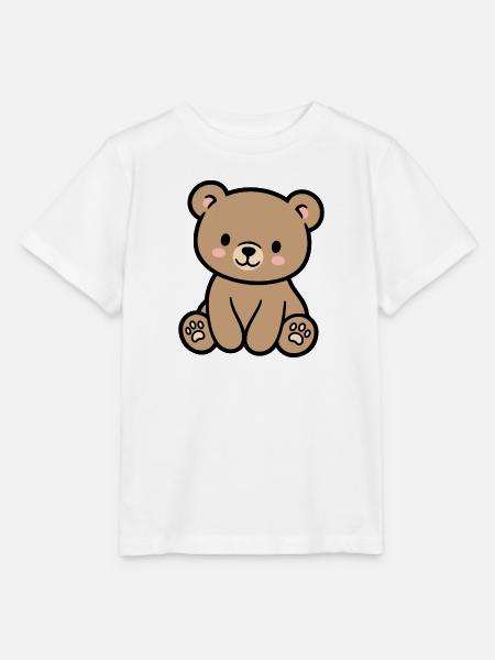 Bunter Teddybär für Kinder - Stanley/Stella Kinder T-Shirt MINI CREATOR  - Weiß