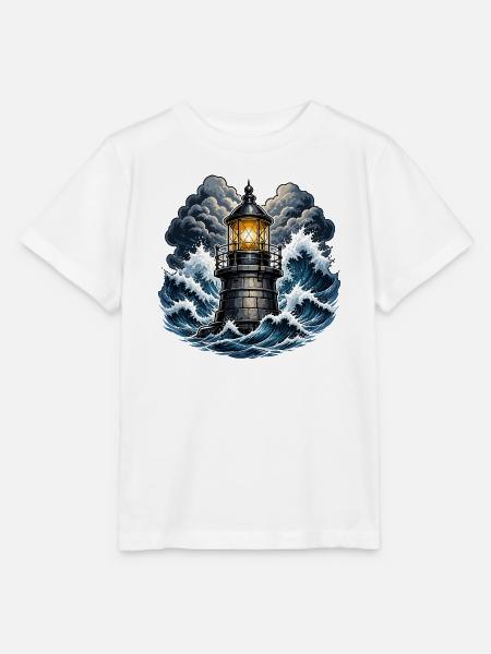 Leuchtturm im Sturm - Stanley/Stella Kinder T-Shirt MINI CREATOR - Weiß