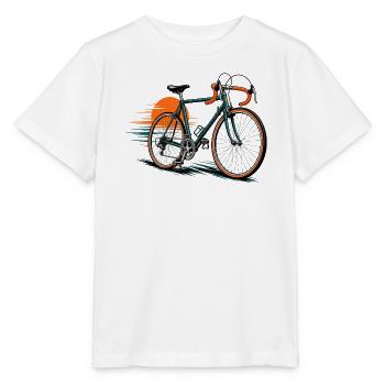 Bicycle icon with sunny background - Stanley/Stella MINI CREATOR Kids’ T-Shirt - white - Front - Maike (125cm)
