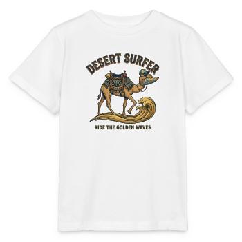 Desert surfer – camel on the wave - Stanley/Stella MINI CREATOR Kids’ T-Shirt - white - Front - Maike (125cm)
