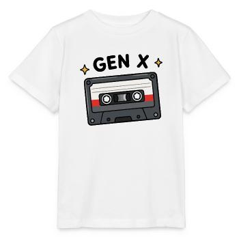 Gen X Raised on Mixtapes & Risks Retro Cassette Ta - Stanley/Stella MINI CREATOR Kids’ T-Shirt - white - Front - Maike (125cm)