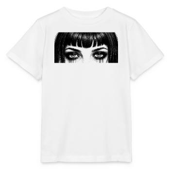 Black and White Eyes Teardrop Design - Stanley/Stella MINI CREATOR Kids’ T-Shirt - white - Front - Maike (125cm)