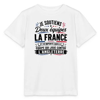 Je Soutiens Deux équipes la France - T-shirt bio MINI CREATOR Stanley/Stella Enfant - blanc - Devant - Maike (125cm)
