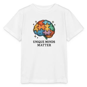 Colorful Puzzle Brain: Unique Minds - Stanley/Stella MINI CREATOR Kids’ T-Shirt - white - Front - Maike (125cm)