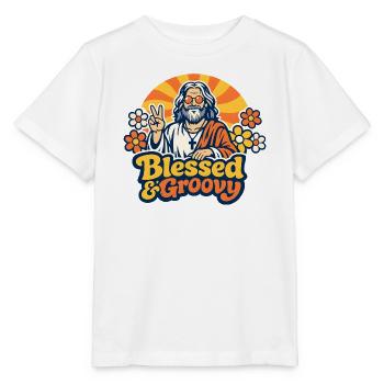 Groovy Jesus Peace - Stanley/Stella MINI CREATOR Kids’ T-Shirt - white - Front - Maike (125cm)