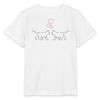 Chats amoureux - T-shirt bio MINI CREATOR Stanley/Stella Enfant - blanc - Devant - Maike (125cm)