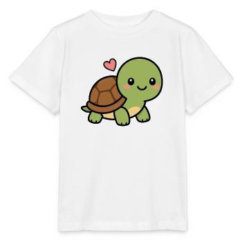 Cute Kawaii Turtle With Heart Adorable Animal Love - Stanley/Stella MINI CREATOR Kids’ T-Shirt - white - Front - Maike (125cm)
