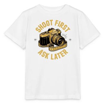 Shoot First Ask Later - Stanley/Stella MINI CREATOR Kids’ T-Shirt - white - Front - Maike (125cm)