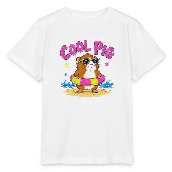 Cool Guinea Pig Sunglasses Summer Fun - Stanley/Stella MINI CREATOR Kids’ T-Shirt - white - Front - Maike (125cm)