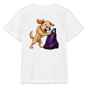 Angry Dog Vacuum Cleaner Showdown - Stanley/Stella MINI CREATOR Kids’ T-Shirt - white - Front - Maike (125cm)
