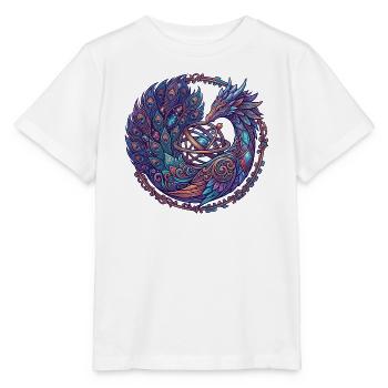Cosmic Phoenix in the Circle of the Stars - Stanley/Stella MINI CREATOR Kids’ T-Shirt - white - Front - Maike (125cm)