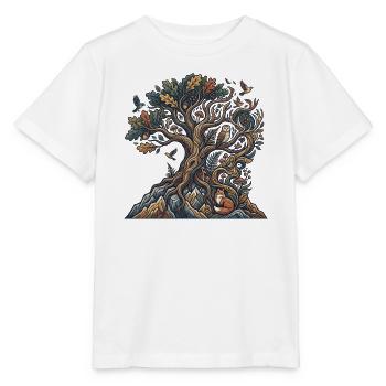 Forest tree of the night creatures - Stanley/Stella MINI CREATOR Kids’ T-Shirt - white - Front - Maike (125cm)