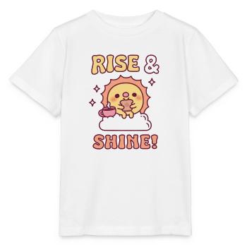 Cute Sun With Toast And Coffee Rise and Shine - Stanley/Stella MINI CREATOR Kids’ T-Shirt - white - Front - Maike (125cm)