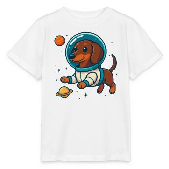 Dachshund in Space – Cute Astronaut Dog - Stanley/Stella MINI CREATOR Kids’ T-Shirt - white - Front - Maike (125cm)