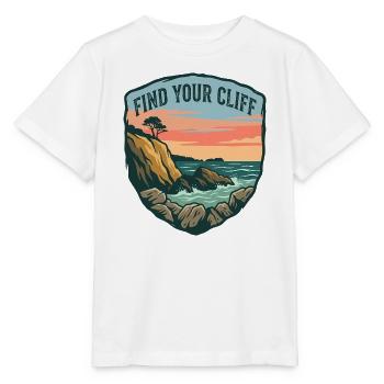 Vintage Cliff and Ocean Motivationspatch - Stanley/Stella Kinder T-Shirt MINI CREATOR  - Weiß - Vorne - Maike (125cm)