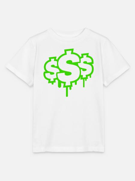 Neon Graffiti Dollarzeichen Tropfen - Stanley/Stella Kinder T-Shirt MINI CREATOR  - Weiß
