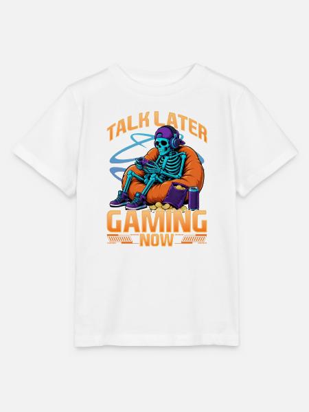Skeleton Gamer Gaming Halloween - Stanley/Stella Kinder T-Shirt MINI CREATOR  - Weiß