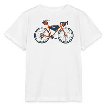 Gravel Bike Bikepacking Bicycle Shirt - Stanley/Stella MINI CREATOR Kids’ T-Shirt - white - Front - Maike (125cm)