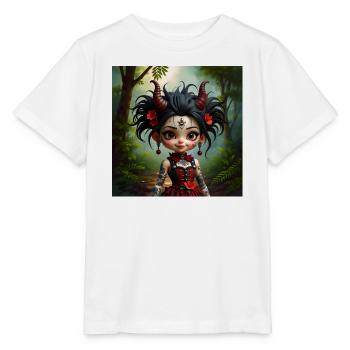Gothic girl in forest - Stanley/Stella MINI CREATOR Kids’ T-Shirt - white - Front - Maike (125cm)