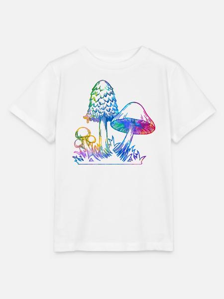 Mixed Rainbow Mushrooms - Stanley/Stella Kinder T-Shirt MINI CREATOR  - Weiß