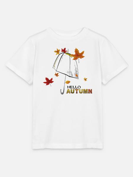 Herbstlaub Hello Autumn - Stanley/Stella Kinder T-Shirt MINI CREATOR  - Weiß