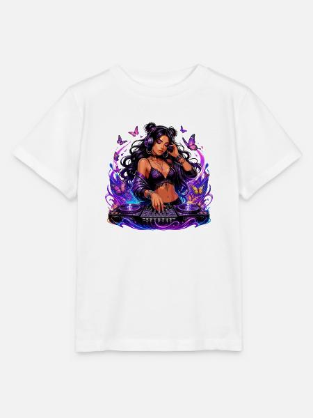 Nacht DJ in mit Schmetterlingen - Stanley/Stella Kinder T-Shirt MINI CREATOR - Weiß
