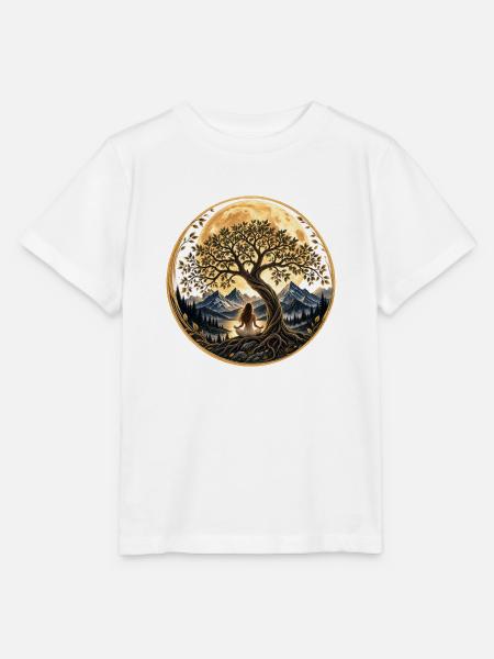 Lebensbaum im Mondlicht – Innere Ruhe & Kraft - Stanley/Stella Kinder T-Shirt MINI CREATOR - Weiß