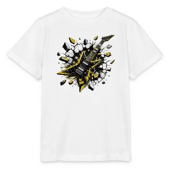 Explosive E-Gitarre – Thrash Metal Power Design - Stanley/Stella Kinder T-Shirt MINI CREATOR  - Weiß - Vorne - Maike (125cm)