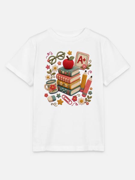 Häkel-Schulbücher Apfellehrerin - Stanley/Stella Kinder T-Shirt MINI CREATOR - Weiß