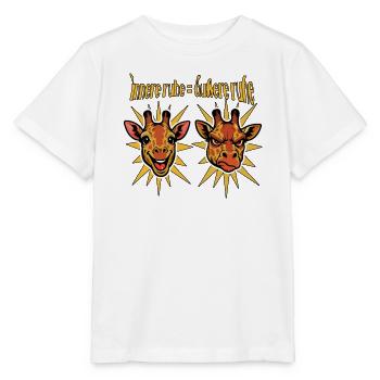 Innere Ruhe = Äußere Ruhe, Giraffenwitz - Stanley/Stella Kinder T-Shirt MINI CREATOR  - Weiß - Vorne - Maike (125cm)
