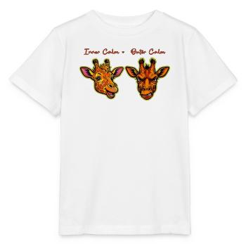 Giraffen Dualität: Ruhe Innen = Ruhe Außen - Stanley/Stella Kinder T-Shirt MINI CREATOR  - Weiß - Vorne - Maike (125cm)
