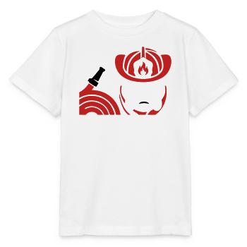 Feuerwehrhelm Schlauch Icon - Stanley/Stella Kinder T-Shirt MINI CREATOR  - Weiß - Vorne - Maike (125cm)