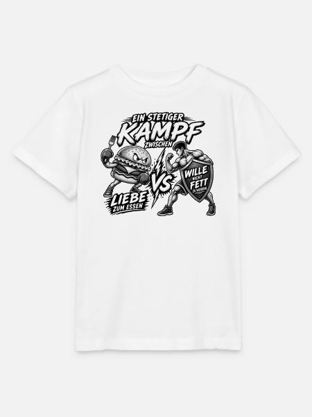 Liebe zum Essen vs nicht fett werden - Stanley/Stella Kinder T-Shirt MINI CREATOR  - Weiß