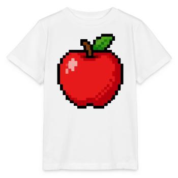 Apfel Pixel Obst - Stanley/Stella Kinder T-Shirt MINI CREATOR  - Weiß - Vorne - Maike (125cm)