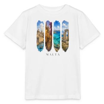 Malta Urlaub Travel – Küste & Kultur Motiv - Stanley/Stella Kinder T-Shirt MINI CREATOR  - Weiß - Vorne - Maike (125cm)