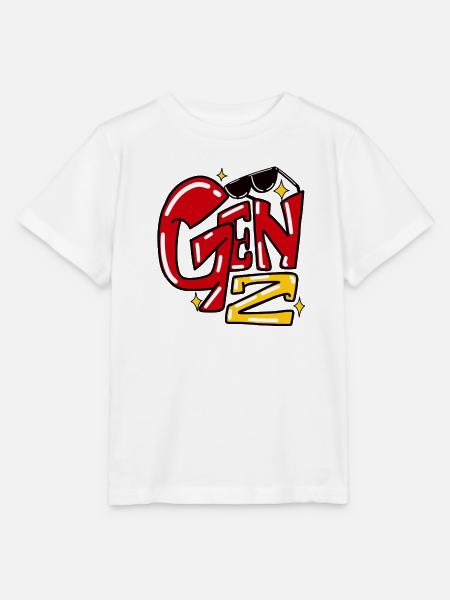Gen Z Bold Comic Faust-Grafik - Stanley/Stella Kinder T-Shirt MINI CREATOR  - Weiß