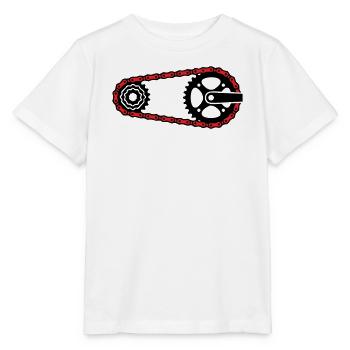 Fahrradkette Zahnkranz Grafik - Stanley/Stella Kinder T-Shirt MINI CREATOR  - Weiß - Vorne - Maike (125cm)