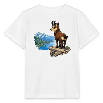 Alpengemsen auf Felsen - Stanley/Stella Kinder T-Shirt MINI CREATOR  - Weiß - Vorne - Maike (125cm)