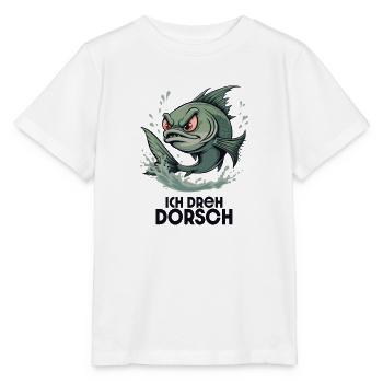 Ich dreh Dorsch – Lustiger Fisch Spruch - Stanley/Stella Kinder T-Shirt MINI CREATOR  - Weiß - Vorne - Maike (125cm)