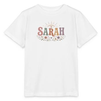 Sarah Blütenkranz mit Sonnenstrahlen - Stanley/Stella Kinder T-Shirt MINI CREATOR  - Weiß - Vorne - Maike (125cm)