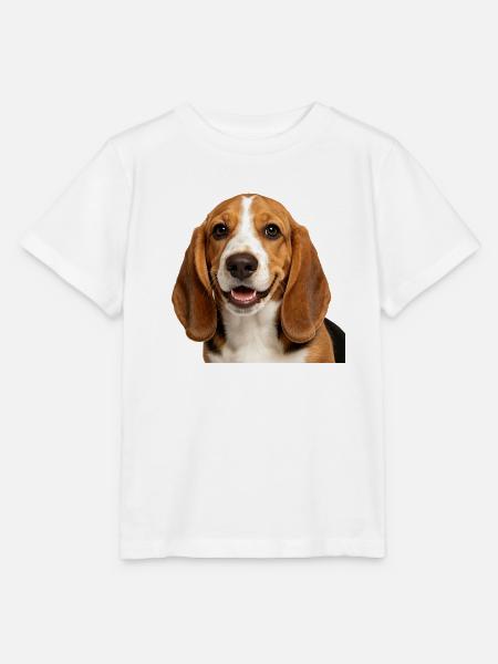 Glücklicher Basset-Hund - Stanley/Stella Kinder T-Shirt MINI CREATOR  - Weiß