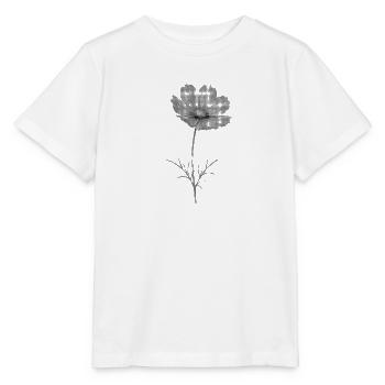 Graustufenblüte im Halbton-Bipmap-Effekt - Stanley/Stella Kinder T-Shirt MINI CREATOR  - Weiß - Vorne - Maike (125cm)