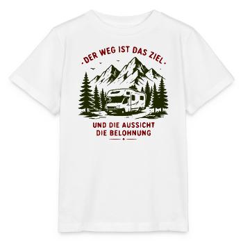 Der Weg ist Ziel – Aussicht Belohnung - Stanley/Stella Kinder T-Shirt MINI CREATOR  - Weiß - Vorne - Maike (125cm)