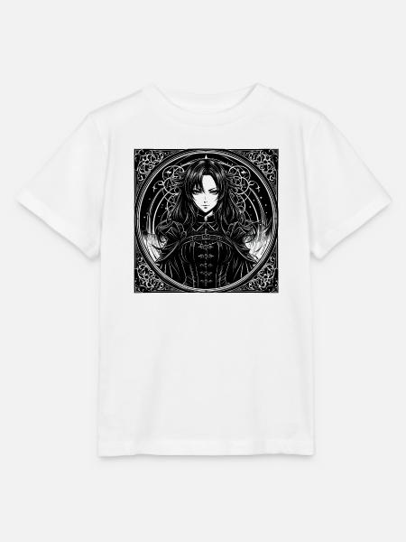Gothic Dame im Kreisrahmen - Stanley/Stella Kinder T-Shirt MINI CREATOR - Weiß