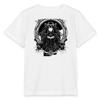 Gothic Anime Lady im Ornamentrahmen - Stanley/Stella Kinder T-Shirt MINI CREATOR  - Weiß - Vorne - Maike (125cm)